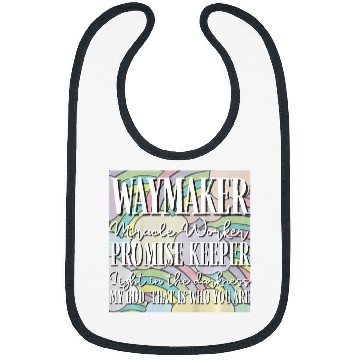 Discover Kids Kids Waymaker Miracle Worker Rainbow Christian 4 Bibs