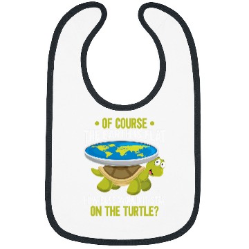 Discover Turtle Pet Funny Flat Earth Society Turtle Humor Bibs