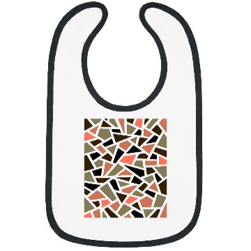 Discover Coffee Fun Geodesic Abstract Pattern 14 Peach Coffee Brown Bibs