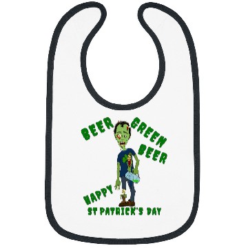 Discover Beer Fun Zombie Lover St Patricks Day Beer Green Beer Design Bibs
