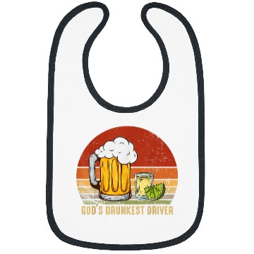 Discover Beer Fun Gods Drunkest Driver Bibs