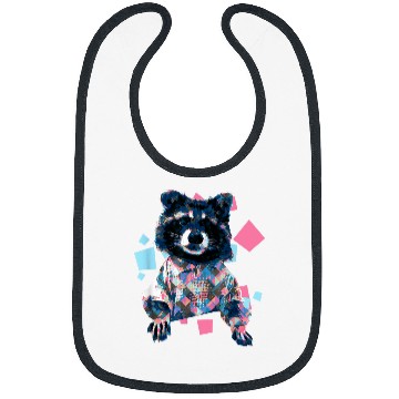 Discover Raccoon Pet In Collared Funny Meme Bibs