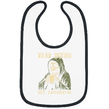 Discover Coffee Fun Deads Inside But Caffeinated Grim Reaper Drinking Coffee 1 Bibs