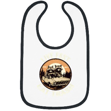 Discover Live Fast Eat Trash Raccoon Trash Funny Humor Bibs