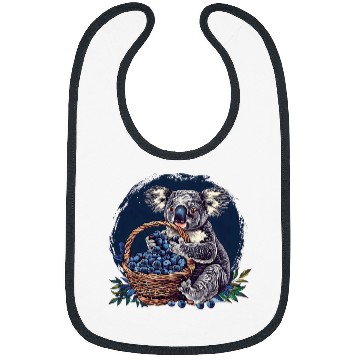 Discover Koala Pet Blueberry Koala Bear Artwork Drawing Colourful Berry Fruit Bibs