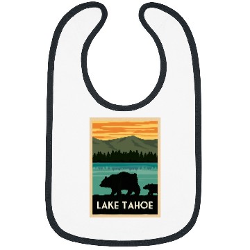 Discover Bear Pet Retro Lake Tahoe californias Outdoor Bear Silhouette Gifts Bibs