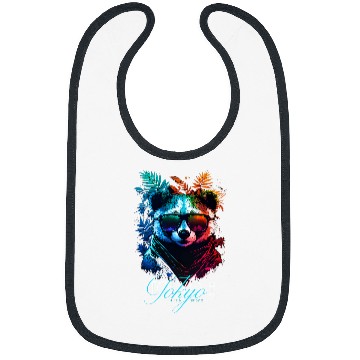 Discover Panda Pet Tokyo coordinates Panda Vaporwave Design Bibs