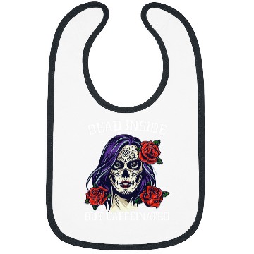 Discover Coffee Fun Deads Inside but Caffeinated Skull Roses Women Coffee Lover Bibs