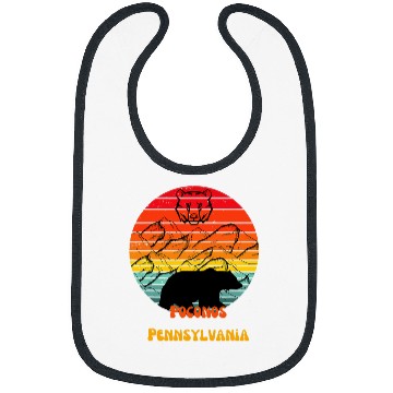 Discover Bear Pet Poconos Pennsylvania Bear Sunset Vacation Bibs