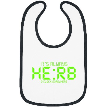 Discover Retro Pixel Herb Clock Its Always Herb OClock Somewhere Bibs