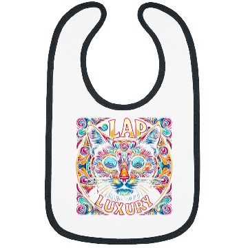 Discover Lap Luxury Cute Cat Face Funny Graphic Tees Bibs