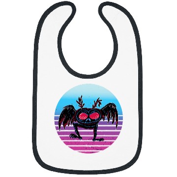 Discover Retro Sunset Mothman Cryptozoology Cryptid Monster Folklore Bibs