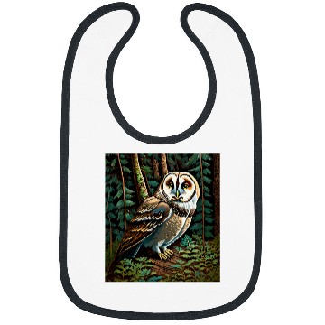 Discover Owl Pet Barn Owl in a Dark Forest Bibs