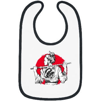 Discover Samurai Girl Tattoo Japan Katana swords Ninja Warrior Bibs
