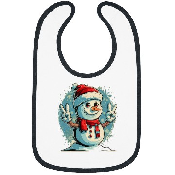 Discover Snowman Harmony Peaceful Winter Emblem Bibs