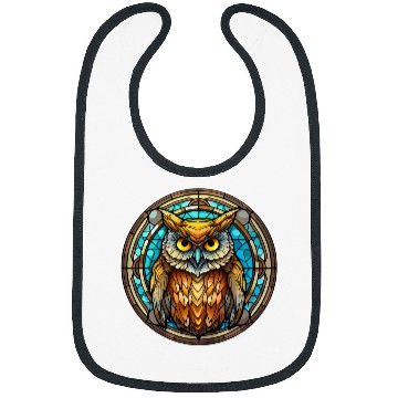Discover Owl Pet Stained Glass Look Colorful Bird Halloween Graphic Bibs