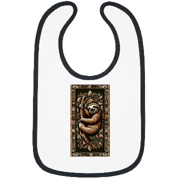 Discover Sloth Pet Artwork Elegant Tapestry Motif Style 1 Bibs
