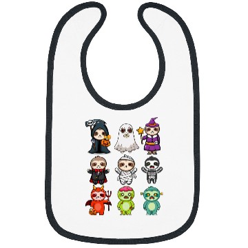 Discover Sloth Pet Spooky ghosts BooJee Horror Pumpkin Sloth Halloween Bibs