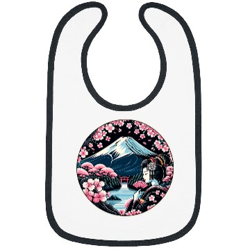 Discover Mount Fuji Cherry Blossoms Geisha Japanese Garden Japan Art 6 Bibs