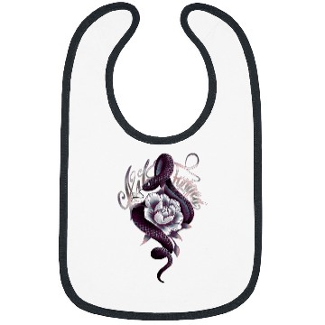 Discover Snake Peony Tattoo Style Bibs