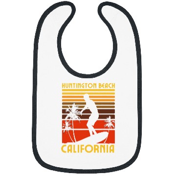 Discover Surf Life Huntington Beach californiasSurfing Surfer Ocean Vintage Bibs