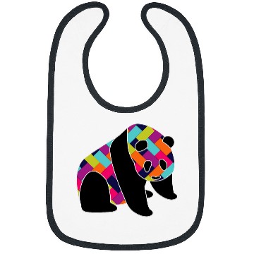 Discover Panda Pet with Colorful Herringbone Pattern Bibs