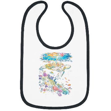 Discover Turtle Pet Hawaii Postcard Turtle Swimming Crystal Clear Bibs