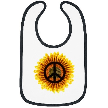 Discover Sunflower Peace Sign 1960s 1970s Hippie Flower Retro Bibs