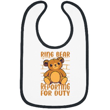 Discover Bear Pet Ring Bear Reporting For Duty Funny Wedding Niece 2 Bibs