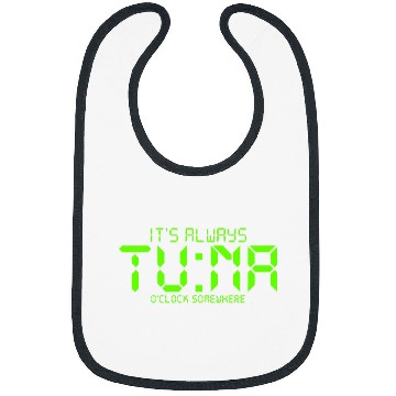 Discover Retro Pixel Tuna Clock Its Always Tuna OClock Somewhere Bibs