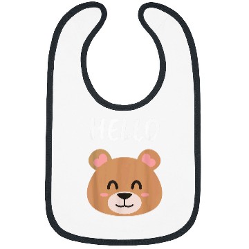Discover Bear Pet Hello Teddy Bear Head Smiling Stuffed Animal Cuddle Snuggle Bibs