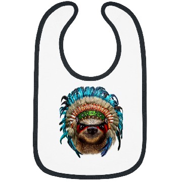 Discover Sloth Pet Giant Sloth wearing Native American Indian Warrior Headdress Bibs