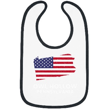 Discover Owl Pet Distressed Patriotic USA Flag Owl Hollow Pennsylvania Bibs