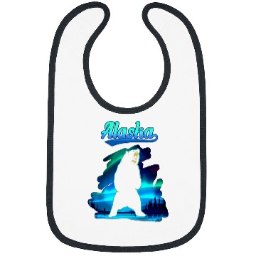 Discover Bear Pet Roaring Bear Alaska Northern Lights Aurora Bibs