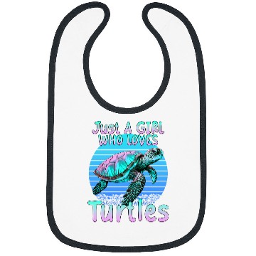 Discover Just A Girl Who Loves Turtles Ocean Sea Animal Coral Reef Bibs