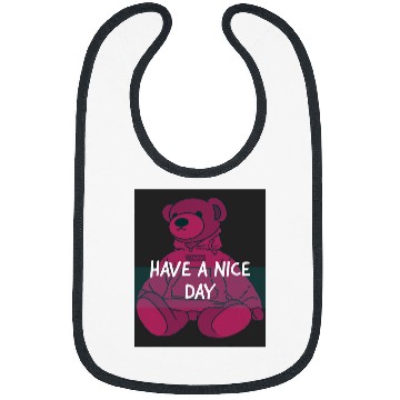 Discover Bear Pet Have A Nice Day Pink Bear Bibs