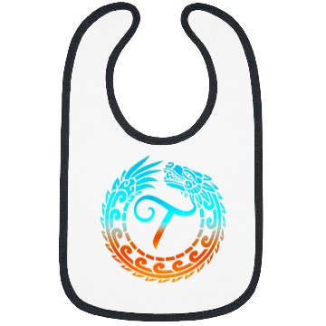 Discover Dragon Pet Tribal Dragon Initial Letter T Monogram Boho Bibs