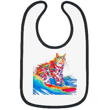 Discover Surfing Maine Coon Cat Surf Bibs