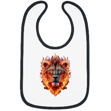 Discover Lion Pet Face in Flames Bibs