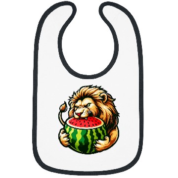 Discover Lion Pet Eating Watermelon Bibs
