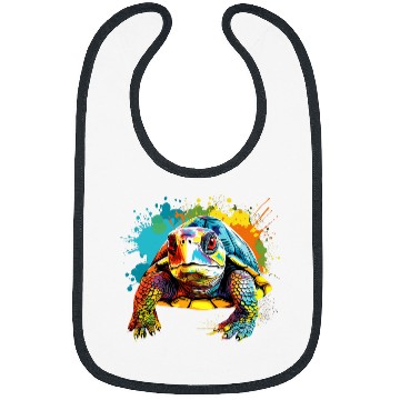 Discover Splash Art Box Turtle Lover Colorful 1 Bibs