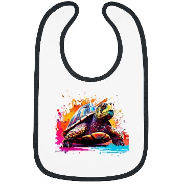 Discover Splash Art Box Turtle Lover Colorful Bibs