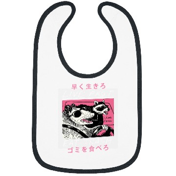 Discover Raccoon Pet Live Fast Eat Trash Opossum Raccoon Japanese Bibs