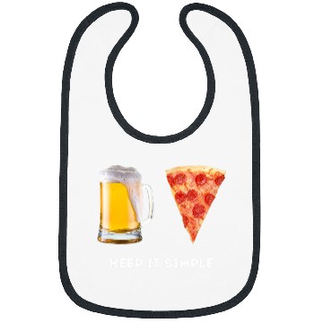 Discover Beer Fun Keep It Simple Beer Pizza Funny Common Bibs