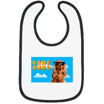Discover 8Bit Game Over Cavalier King Charles Brown Bibs
