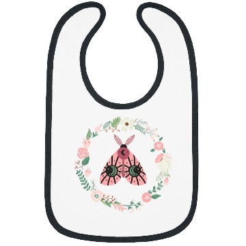 Discover Celestial Mystic Moth With Flowers Artwork Bibs