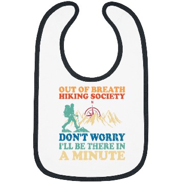 Discover Out Of Breath Hiking Society Funny Hiking Retro Bibs