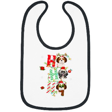 Discover Christmas Ho Ho Ho Shih Tzu Dog Funny xmass Dog Bibs