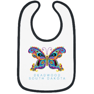 Discover Deadwood South Dakota Souvenir Butterfly Graphic 21 Bibs