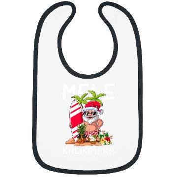 Discover Surf Life Mele Kalikimaka Hawaiian Christmas Hawaii Surfing Santa 3 Bibs
